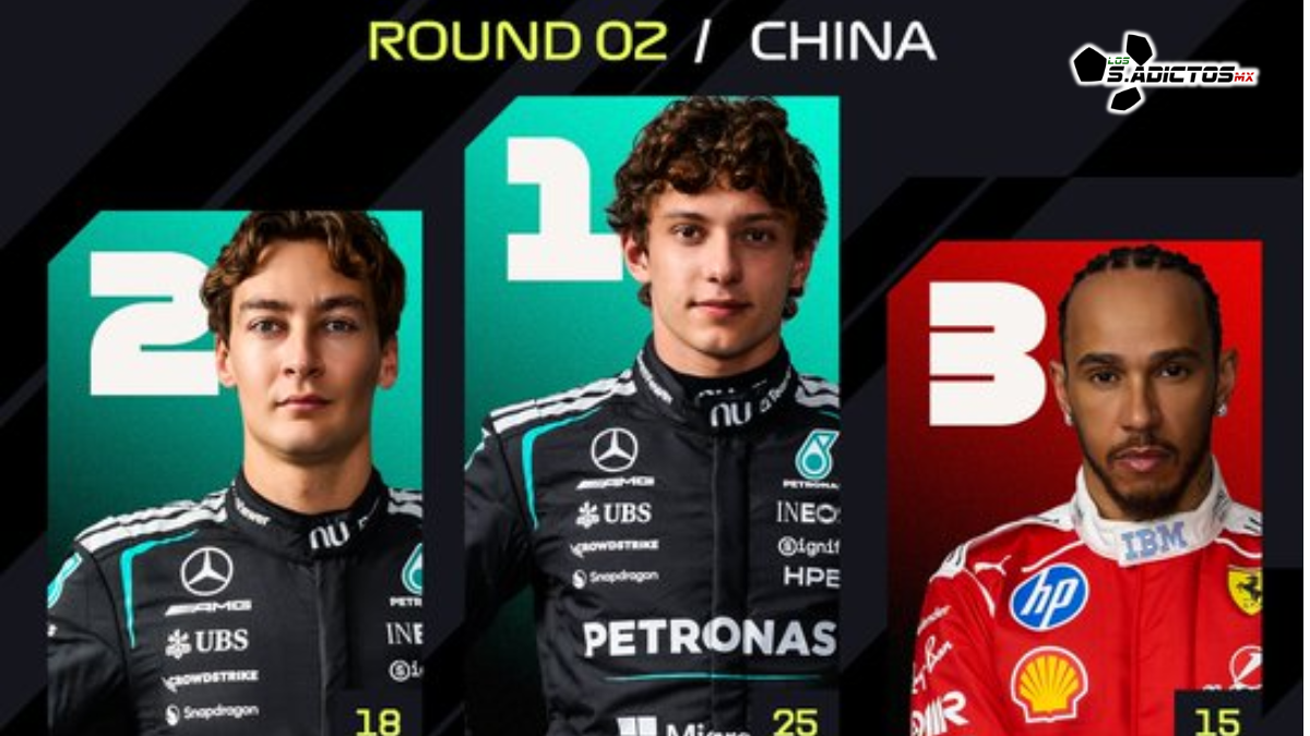 ¡Kimi Antonelli gana en China! El italiano hace historia con Mercedes. Lewis Hamilton logra su primer podio con Ferrari y Colapinto suma puntos.