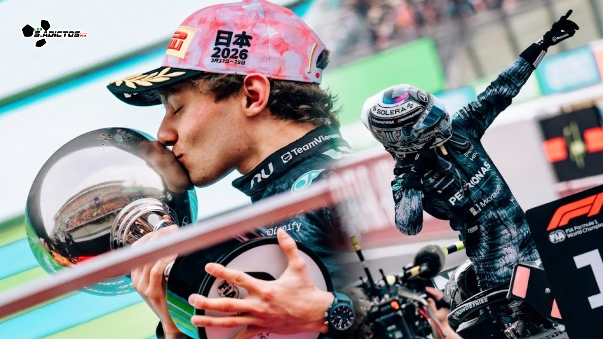 Kimi Antonelli gana en Japón y es el líder más joven de la F1. Mientras Mercedes domina, Red Bull y Checo Pérez se hunden en Suzuka.