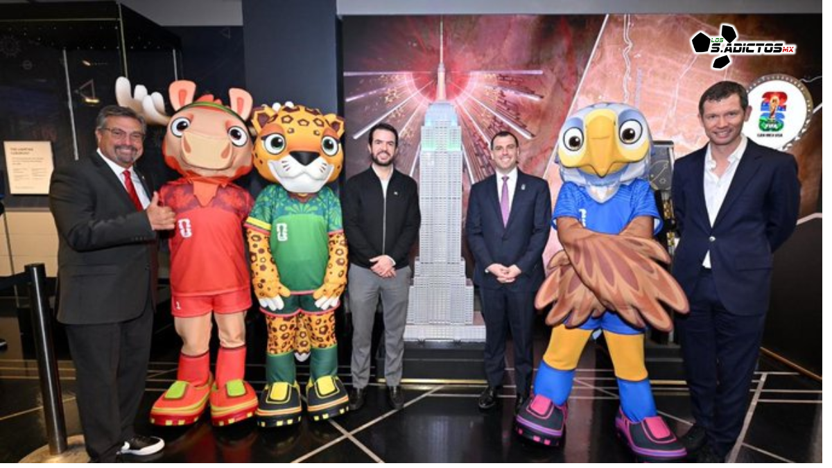 El Empire State Building se ilumina con los colores de México, EE. UU. y Canadá para celebrar los 100 días del Mundial 2026.