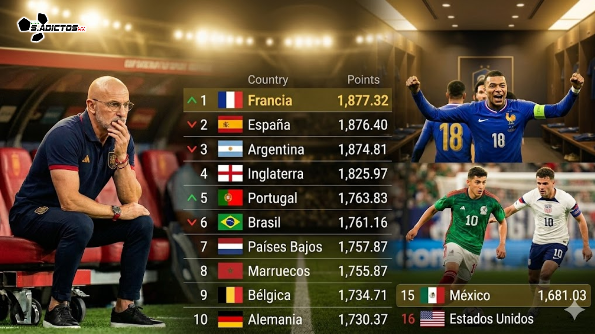 Consulta el nuevo Ranking FIFA 2026: Francia es el nuevo líder mundial, España cae al segundo y México escala posiciones antes del Mundial